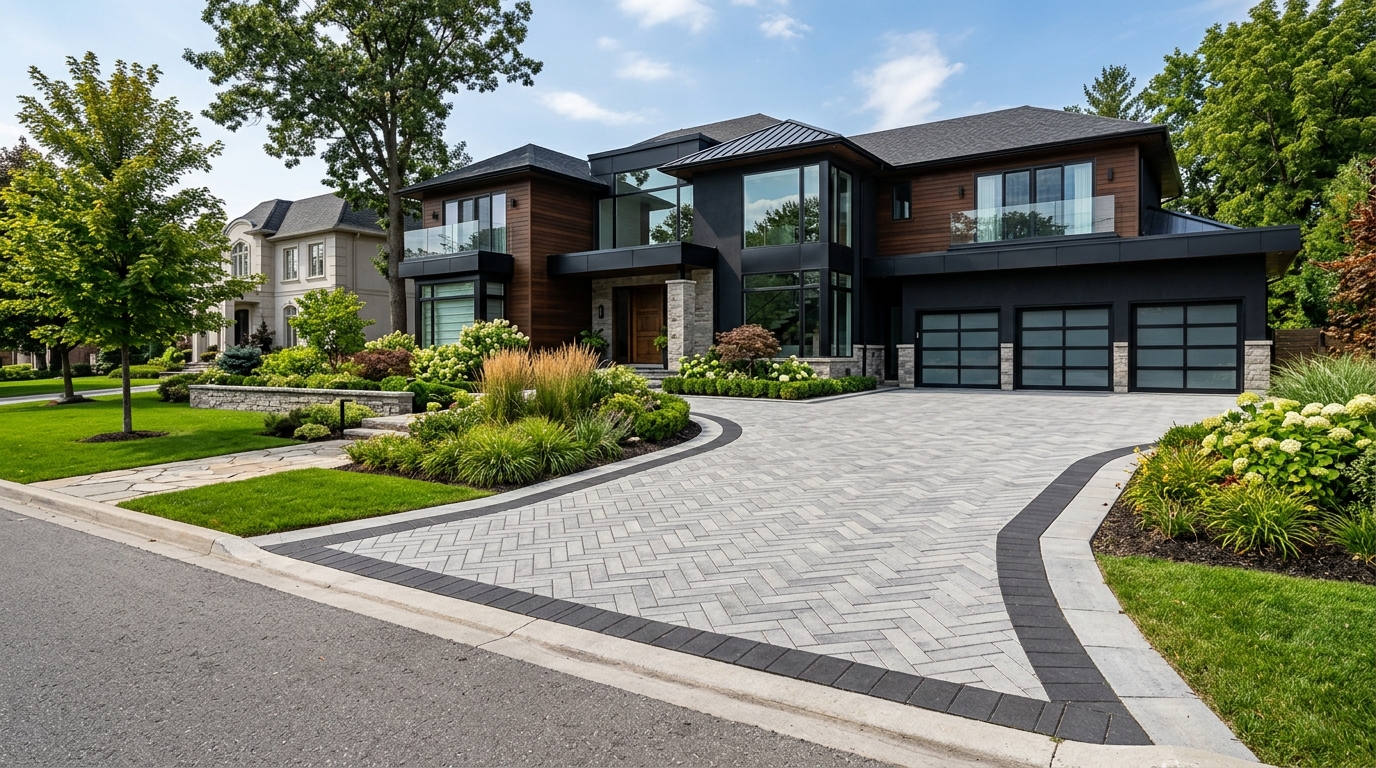 Luxury Interlocking Paver Driveway in Greater Toronto Area